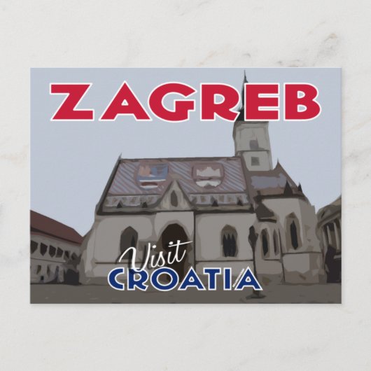 Carte Postale Zagreb, Visite Croatie (Devant)