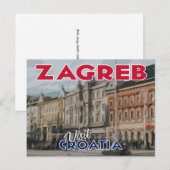 Carte Postale Zagreb, Visite Croatie (Devant / Derrière)