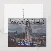 Carte Postale Zagreb, Visite Croatie (Devant / Derrière)
