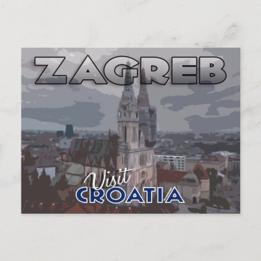 Carte Postale Zagreb, Visite Croatie (Devant)