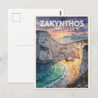 Carte Postale Zakynthos Grèce Voyage Rétro