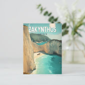 Carte Postale Zakynthos Greece Illustration Travel Art Vintage (Debout devant)