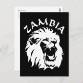 Carte Postale Zambie Lion (Devant / Derrière)