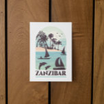 Carte Postale Zanzibar Afrique Vintage<br><div class="desc">Belle carte postale et souvenir du pays de la Tansanie orientale de zanzibar. Il est planté de palmiers et d'un paysage de plage. Idée de cadeau pour votre famille et vos proches.</div>