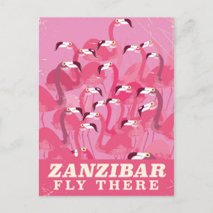 Carte Postale Zanzibar Y voler vintage style affiche de voyage
