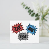 Carte Postale ZAP BAM POW Comic Sound FX - Original (Debout devant)