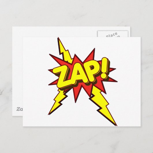 Carte Postale Zap, Zing, Pow ! (Devant / Derrière)