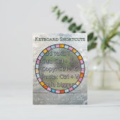 Carte Postale Zazzle Designer Keyboard Shortcuts Reference Card (Debout devant)