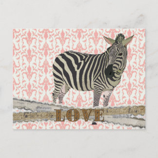 Carte postale Zeb Gold & Pink Love Damask