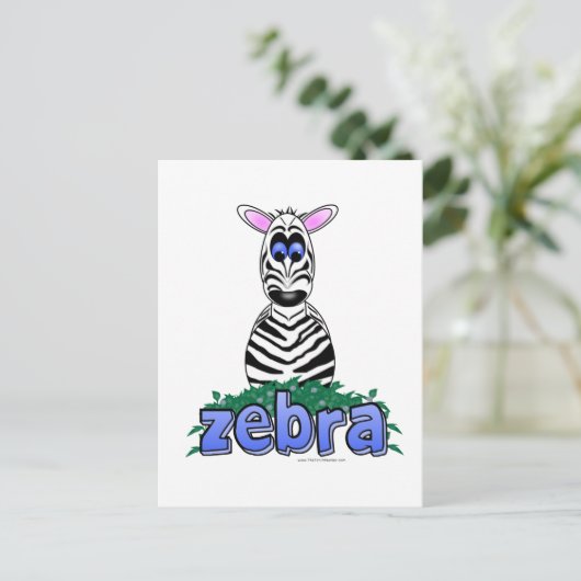 CARTE POSTALE ZEBRA (Debout devant)
