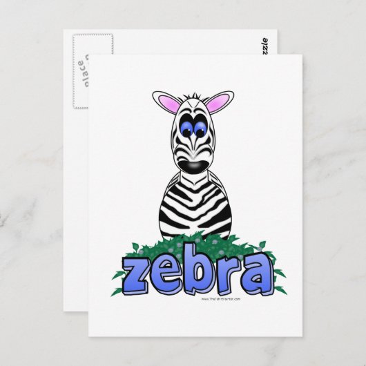 CARTE POSTALE ZEBRA (Devant / Derrière)