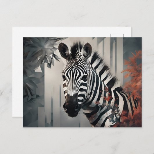 Carte postale Zebra (Devant / Derrière)