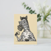 Carte postale Zebra Avec Café (Debout devant)