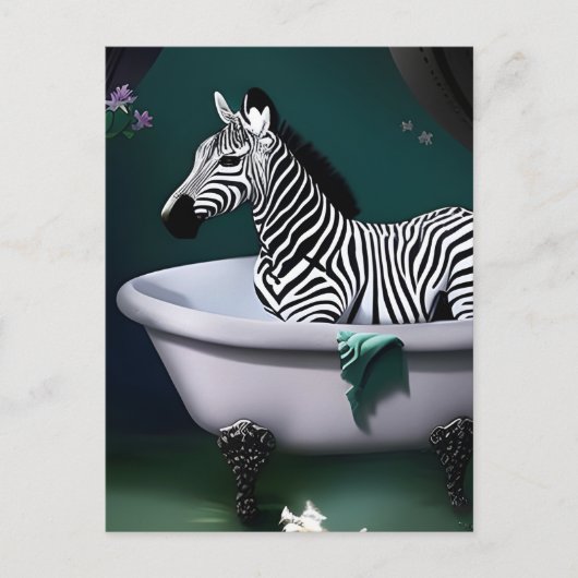 Carte postale Zebra Bain (Devant)