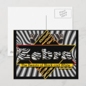 CARTE POSTALE ZEBRA ~ BEAUTÉ DE NOIR ET BLANC (Devant / Derrière)