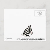 CARTE POSTALE ZEBRA ~ BEAUTÉ DE NOIR ET BLANC (Dos)