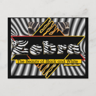 CARTE POSTALE ZEBRA ~ BEAUTÉ DE NOIR ET BLANC