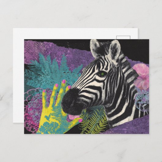 Carte Postale Zebra Collage (Devant / Derrière)