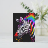 Carte postale Zebra colorée (Debout devant)