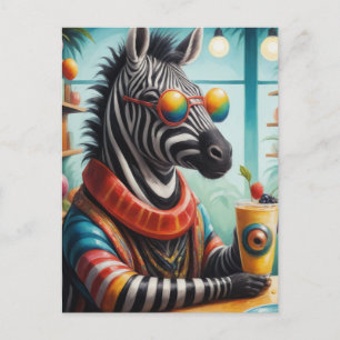 Carte Postale Zebra dans le magasin Smoothie