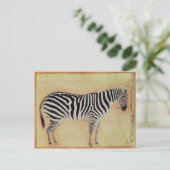 Carte Postale Zebra, de l'"Album Minto", Mughal, 1621, (Debout devant)