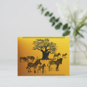 Carte postale Zebra et Baobab Tree (Debout devant)