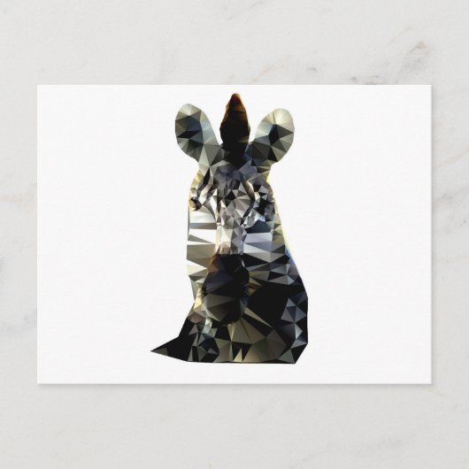 Carte Postale Zebra Head African Animal Low Poly (Devant)