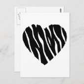 Carte Postale Zebra Heart (Devant / Derrière)