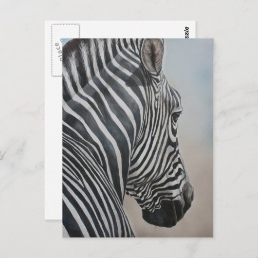 Carte postale Zebra Look Wildlife Art (Devant / Derrière)