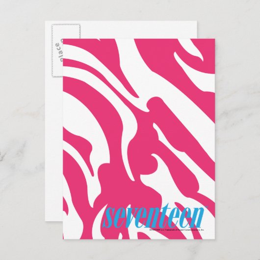 Carte Postale Zebra Magenta (Devant / Derrière)