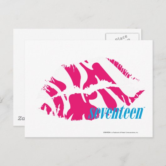 Carte Postale Zebra Magenta (Devant / Derrière)