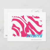 Carte Postale Zebra Magenta 3 (Devant / Derrière)