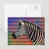Carte Postale Zebra on Psychedelic Stripes (Devant / Derrière)