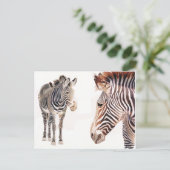 Carte Postale "Zebra Pair" Aquarelle Art de la faune (Debout devant)