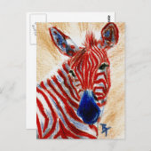 Carte postale Zebra Patriotic (Devant / Derrière)