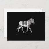 Carte Postale Zebra Piano Keyboards Piano Player Piano Player Pi (Devant / Derrière)