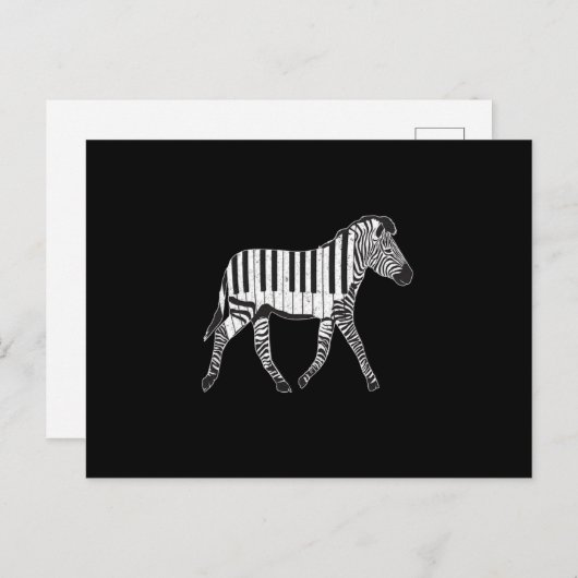 Carte Postale Zebra Piano Keyboards Piano Player Piano Player Pi (Devant / Derrière)