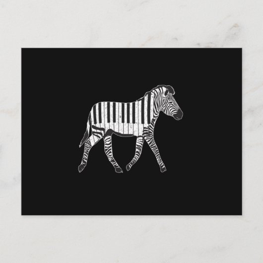 Carte Postale Zebra Piano Keyboards Piano Player Piano Player Pi (Devant)