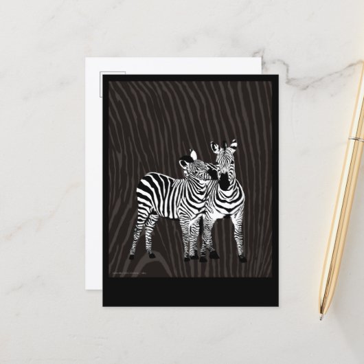 Carte Postale Zebra Play (Devant/Arrière en situation)