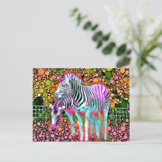 Carte postale Zebra Pop Art (Debout devant)