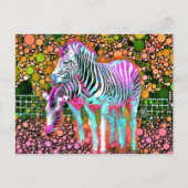 Carte postale Zebra Pop Art (Devant)
