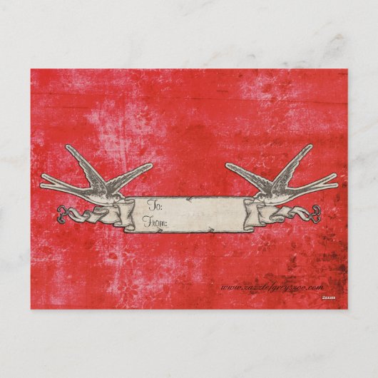 Carte postale Zebra Red Valentines Day (Dos)