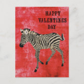 Carte postale Zebra Red Valentines Day (Devant)