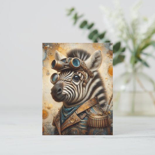 Carte Postale Zebra Steampunk (Debout devant)