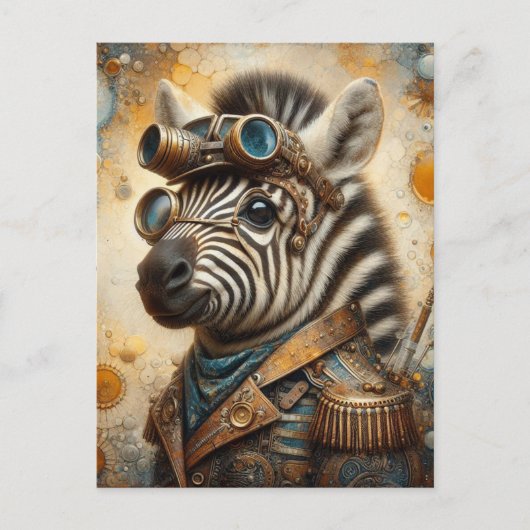 Carte Postale Zebra Steampunk (Devant)