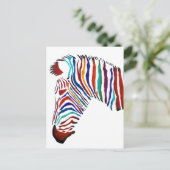 Carte Postale Zebra Street Art électrique (Debout devant)