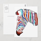 Carte Postale Zebra Street Art électrique (Devant / Derrière)