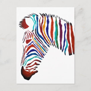Carte Postale Zebra Street Art électrique