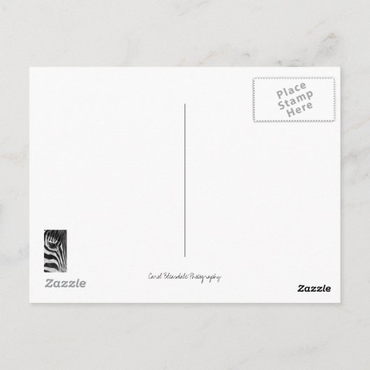 Carte Postale Zebra Stripes (Dos)