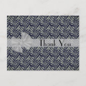 Carte Postale Zebra Stripes Merci Noir Et Argent (Devant)